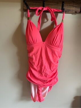 VICTORIA’S SECRET Swimsuit Coral Plunge Neck